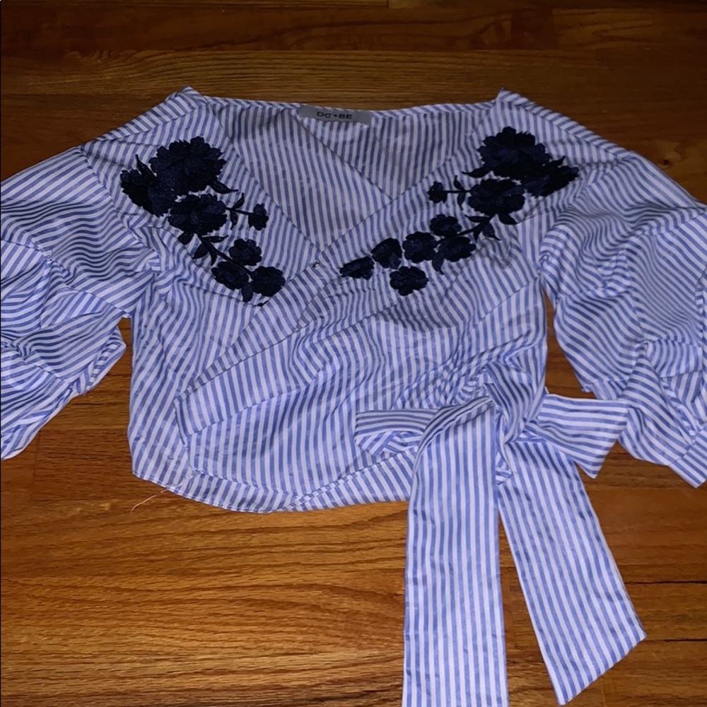 Striped Tie Crop Top